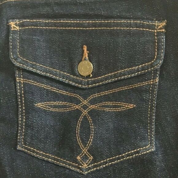 LRL Lauren Button Flap Pocket Dark Bootcut 2 - Picture 3 of 7